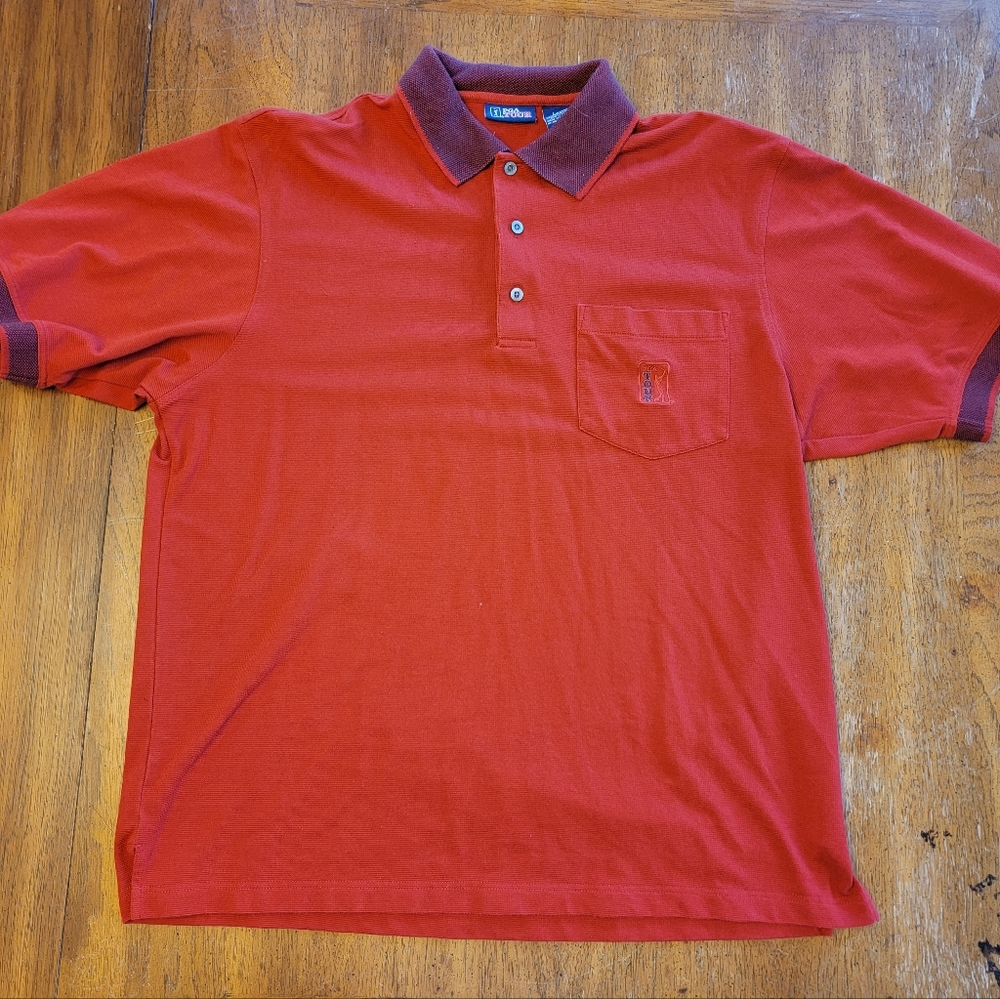 Men's Red Pgatour Golf Polo - Size Large